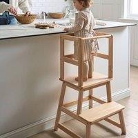 Wyld and Coco Kitchen Helper Learning Tower Light Brown Pine Wood