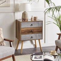 Wyld and Coco Sideboard - Dark Brown and Grey Particle Board 3 Drawers