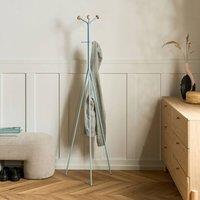 Wyld and Coco Coastline Coat Rack 176 cm Light Blue Steel Fir Wood Accents 6 Hooks