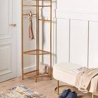 Wyld and Coco Industrial Gold Clothes Rack 160 cm Freestanding with Shelves