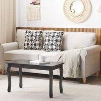 Wyld and Coco Maison Chic Coffee Table - Black MDF Top Pine Cabriole Legs 80x40 cm