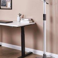 Wyld and Coco 144cm Dimmable LED Floor Lamp Silver Adjustable Arm CCT and Touch LCD