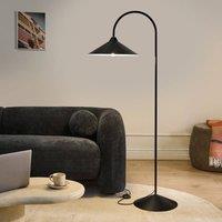 Wyld and Coco Arched Floor Lamp - Black Iron Conical Shade