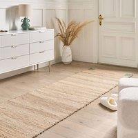 Wyld and Coco Handwoven Jute and Cotton Runner Rug Beige and Green 80 x 300 cm | Size: 80 cm x 300 cm