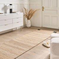 Wyld and Coco Jute Runner Rug 80 x 300 cm Beige and Black | Size: 80 cm x 300 cm