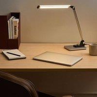 Wyld and Coco Desk Lamp Silver Aluminium with Wireless Charger 3 Colour Temperatures