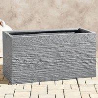 Wyld and Coco Grey Fibre Clay Plant Pot 60 x 29 x 30 cm Rectangular Indoor Outdoor