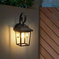 Wyld and Coco Outdoor Wall Light Matte Black Iron and Glass Sconce Waterproof