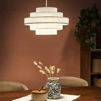 Wyld and Coco White Linen Pendant Lamp - Modern Iron Frame