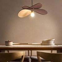 Wyld and Coco Pendant Lamp Brown Linen 105cm Open-Bulb Modern Hanging