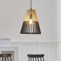 Wyld and Coco Scandinavian Pendant Light Natural Wood and Black