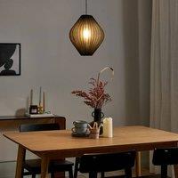 Wyld and Coco Pendant Lamp - Black Ribbed Fabric Shade Modern Pendant Lighting