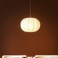 Wyld and Coco Modern White Nylon Pendant Light 29cm - Compact Hanging Lamp