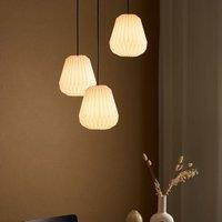 Wyld and Coco Origami 3-Light Pendant Lamp White Paper Shade