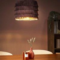 Wyld and Coco Pink Fringe Pendant Light - Polyester Shade Iron Frame Bohemian Style