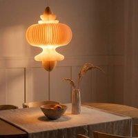 Wyld and Coco Pleated Pendant Lamp Beige Paper Shade