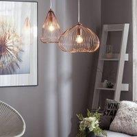 Wyld and Coco 1-Light Pendant Copper Wire Cage Industrial
