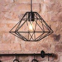 Wyld and Coco Naked Wire Black Geometric Cage Pendant Light