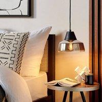 Wyld and Coco Black-Gold Smoked Glass Pendant Lamp Modern Living Room and Bedroom in Gold