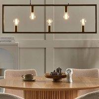 Wyld and Coco Brass 5-Light Rectangular Iron Pendant Lamp in Bronze