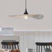 Wyld and Coco Bamboo Pendant Lamp 60cm Oval Light Brown Shade