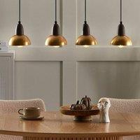 Wyld and Coco 4-Light Brass Iron Pendant Lamp Industrial Dining Room Lighting in Bronze