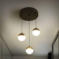 Wyld and Coco Pendant Lamp Black - 3 Integrated LED Round Shades - Height Adjustable