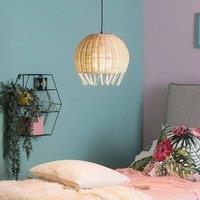 Wyld and Coco Natural Rattan Dome Pendant Lamp Boho Coastal Lighting