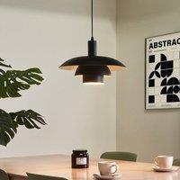 Wyld and Coco Matte Black Iron Tiered Pendant Lamp Mid-Century Style
