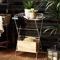 Wyld and Coco Victorian Folding White Metal Side Table 40 x 35 cm