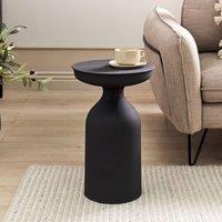 Wyld and Coco Aria Round Side Table Black Iron Matte Powder Coat End Table
