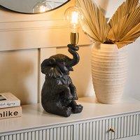 Wyld and Coco Handmade Black Elephant Polyresin Table Lamp