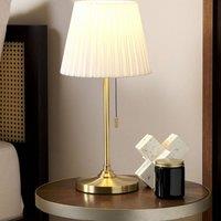 Wyld and Coco Brass Table Lamp with White Empire Shade in Gold