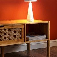 Wyld and Coco White Iron Wireless Table Lamp Dimmable Touch Control 3 Colour
