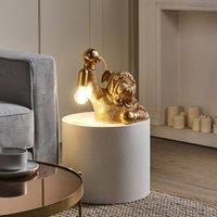 Wyld and Coco Gold Dog-Shaped Polyresin Table Lamp