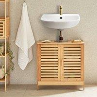 Wyld and Coco Bamboo Washbasin Cabinet Light Brown W60 x D30 x H60cm | Size: W600mm x H600mm