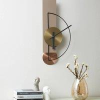 Wyld and Coco Beige Steel Wall Clock 31 x 63 cm Minimalist Geometric Design
