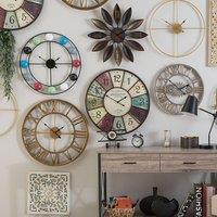 Wyld and Coco Timely Wall Clock - 61 cm Antique Gold Iron Frame Roman Numerals