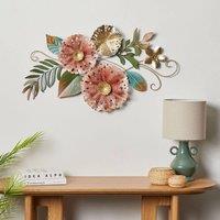 Wyld and Coco Studio Multicolor Handcrafted Metal Wall Art Floral Composition