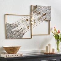 Wyld and Coco Atlas and Co Modern Metal Wall Sculpture Grey Abstract Panels Central