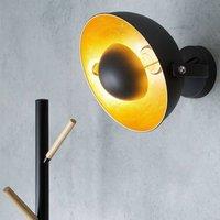 Wyld and Coco Two-Tone Black and Gold Adjustable Wall Lamp Industrial Iron Finish