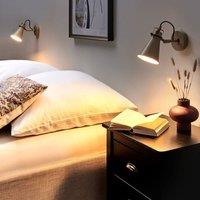 Wyld and Coco Beige Industrial Wall Lamps Set of 2 Adjustable Shades
