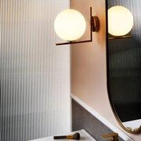 Wyld and Coco Gold Wall Lamp with Iron Base and Glass Shade