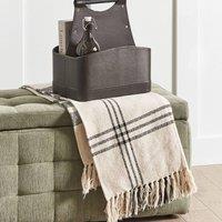 Wyld and Coco Dark Brown Faux Leather Handmade Storage Basket with Handles | Size: Small