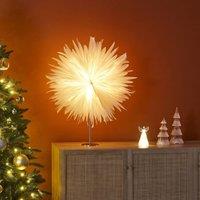 Wyld and Coco Handmade Snowflake Star Paper Rope Lamp - White Iron Stand