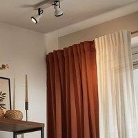 Wyld and Coco 2-Light Ceiling Spotlights Black and White Cone Shades Swing-Arm