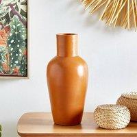 Wyld and Coco Handmade Orange Terracotta Vase for Dried Flowers