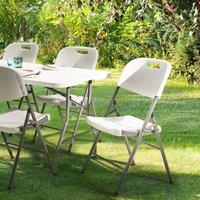 Wyld and Coco 2 Pack Folding Outdoor Dining Chairs White Arm Free Moisture
