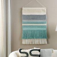 Wyld and Coco Coastal Looms Handwoven Cotton Wall Hanging with Tassels Multicolour