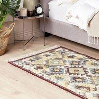 Wyld and Coco Multicolour Jute Area Rug 80 x 150 cm Handwoven Tassels Boho | Size: 80 cm x 150 cm